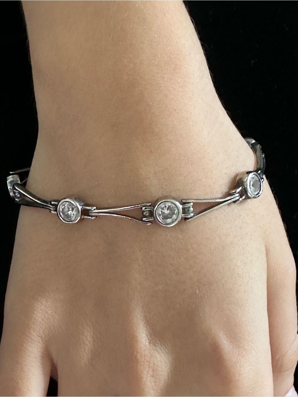 925 Sterling Silver Cubic Zirconia Link Bracelet